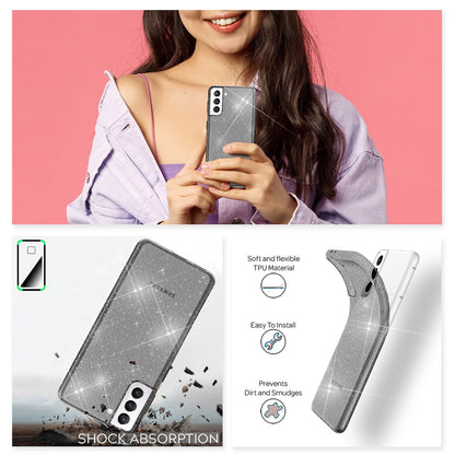 NALIA Glitzerhülle für Samsung Galaxy S22 – Funkelndes Silikon Case – DAZZLIN (Transparent & Stoßfest) – Marke aus Berlin