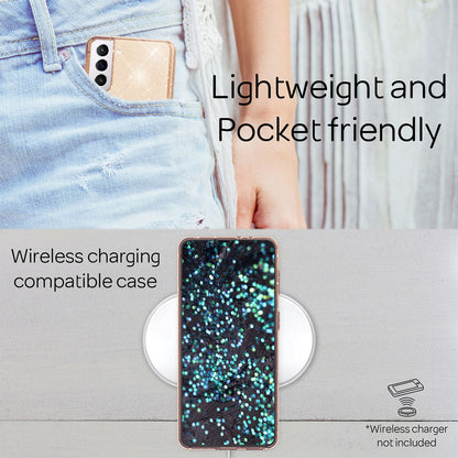 NALIA Glitzerhülle für Samsung Galaxy S22 – Funkelndes Silikon Case – DAZZLIN (Transparent & Stoßfest) – Marke aus Berlin