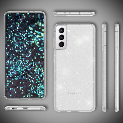 NALIA Glitzerhülle für Samsung Galaxy S22 – Funkelndes Silikon Case – DAZZLIN (Transparent & Stoßfest) – Marke aus Berlin
