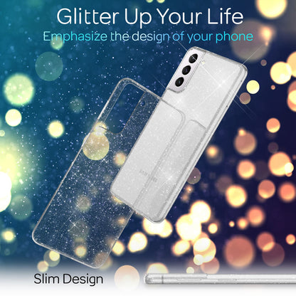 NALIA Glitzerhülle für Samsung Galaxy S22 Plus – Funkelndes Silikon Case – DAZZLIN (Transparent & Stoßfest) – Marke aus Berlin