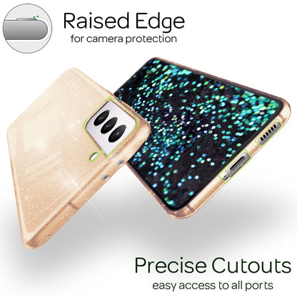 NALIA Glitzerhülle für Samsung Galaxy S22 Plus – Funkelndes Silikon Case – DAZZLIN (Transparent & Stoßfest) – Marke aus Berlin