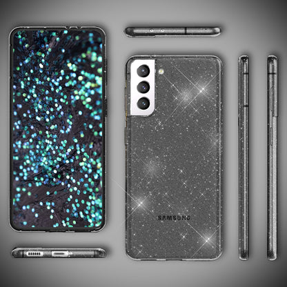 NALIA Glitzerhülle für Samsung Galaxy S22 Plus – Funkelndes Silikon Case – DAZZLIN (Transparent & Stoßfest) – Marke aus Berlin