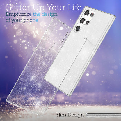 NALIA Glitzerhülle für Samsung Galaxy S22 Ultra – Funkelndes Silikon Case – DAZZLIN (Transparent & Stoßfest) – Marke aus Berlin