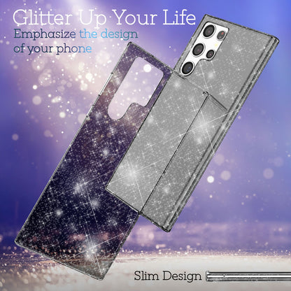 NALIA Glitzerhülle für Samsung Galaxy S22 Ultra – Funkelndes Silikon Case – DAZZLIN (Transparent & Stoßfest) – Marke aus Berlin