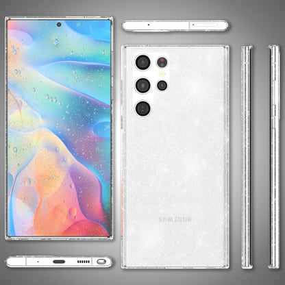 NALIA Glitzerhülle für Samsung Galaxy S22 Ultra – Funkelndes Silikon Case – DAZZLIN (Transparent & Stoßfest) – Marke aus Berlin