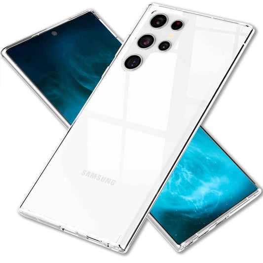 NALIA Transparente Hülle für Samsung Galaxy S22 Ultra – Harte Rückseite & Silikon Rand – IGNITE (Stoßfeste Handyhülle & Verstärkte Ecken) – Marke aus Berlin