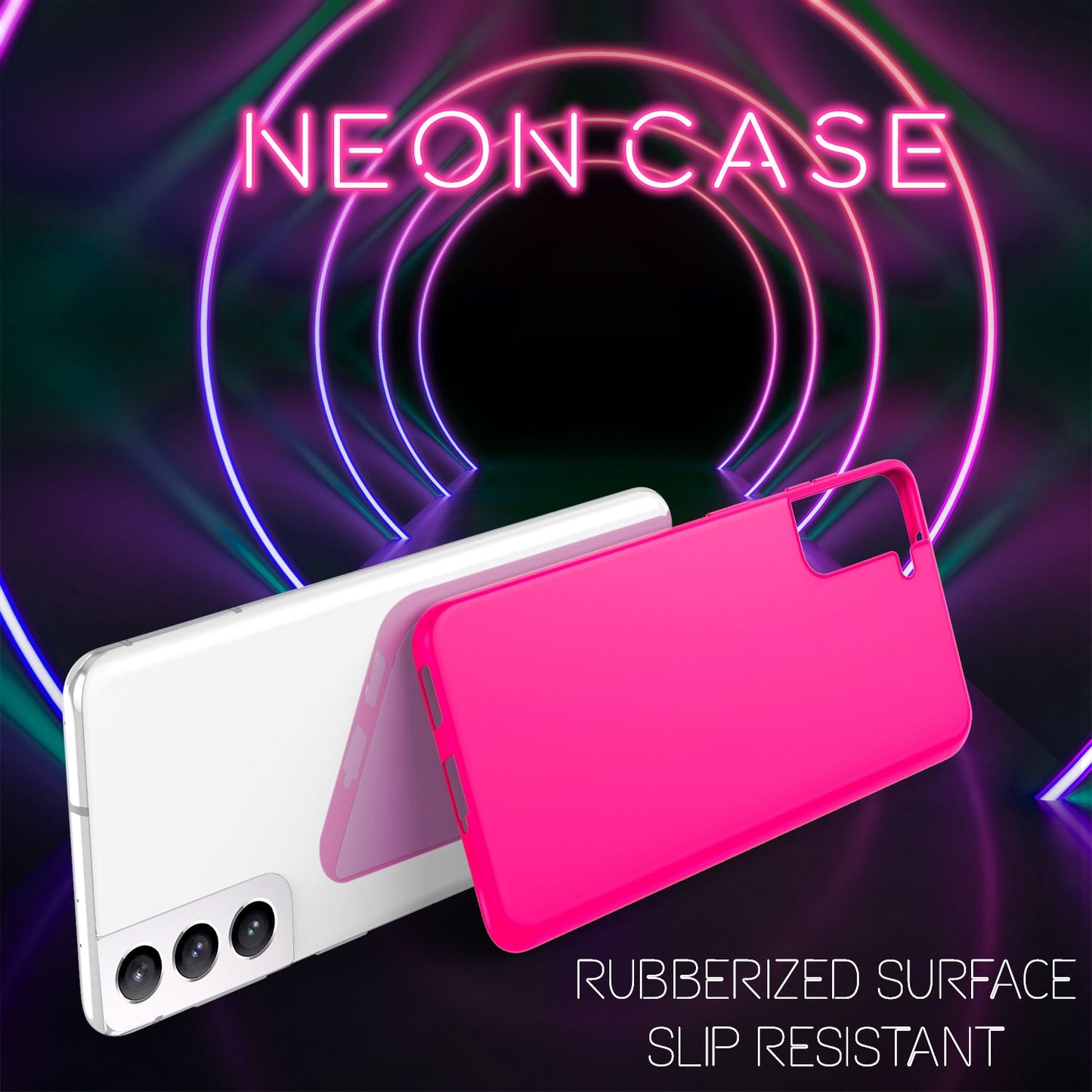 NALIA Neon Silikonhülle für Samsung Galaxy S22 – Soft-Touch & Signal-Neon – NEONSHOCK (Matte Schutzhülle) – Marke aus Berlin