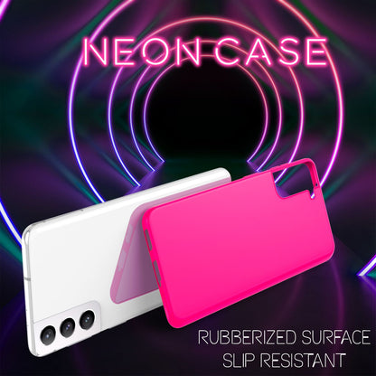 NALIA Neon Silikonhülle für Samsung Galaxy S22 – Soft-Touch & Signal-Neon – NEONSHOCK (Matte Schutzhülle) – Marke aus Berlin