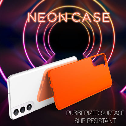 NALIA Neon Silikonhülle für Samsung Galaxy S22 – Soft-Touch & Signal-Neon – NEONSHOCK (Matte Schutzhülle) – Marke aus Berlin
