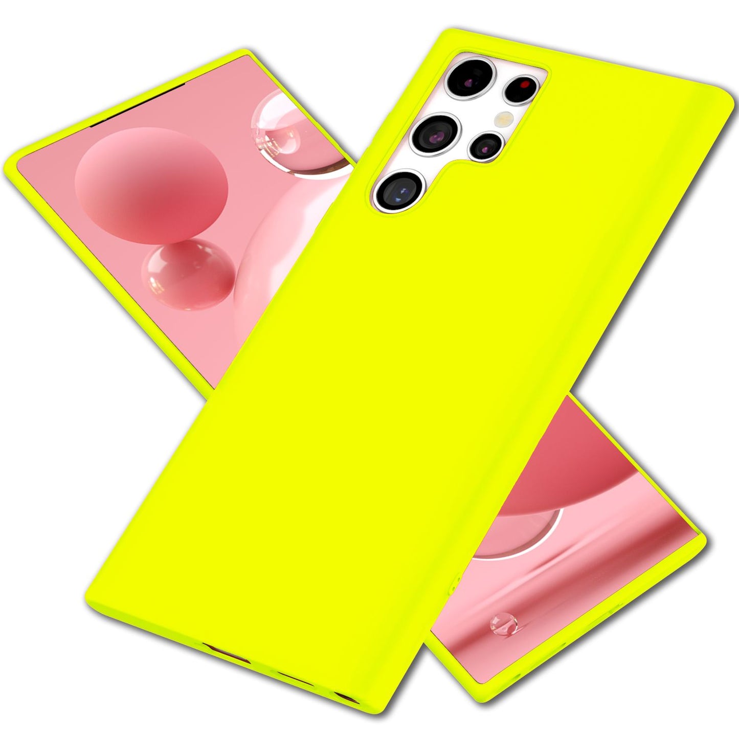 NALIA Neon Silikonhülle für Samsung Galaxy S22 Ultra – Soft-Touch & Signal-Neon – NEONSHOCK (Matte Schutzhülle) – Marke aus Berlin