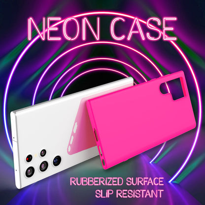 NALIA Neon Silikonhülle für Samsung Galaxy S22 Ultra – Soft-Touch & Signal-Neon – NEONSHOCK (Matte Schutzhülle) – Marke aus Berlin