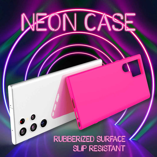 NALIA Neon Silikonhülle für Samsung Galaxy S22 Ultra – Soft-Touch & Signal-Neon – NEONSHOCK (Matte Schutzhülle) – Marke aus Berlin