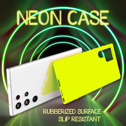 NALIA Neon Silikonhülle für Samsung Galaxy S22 Ultra – Soft-Touch & Signal-Neon – NEONSHOCK (Matte Schutzhülle) – Marke aus Berlin