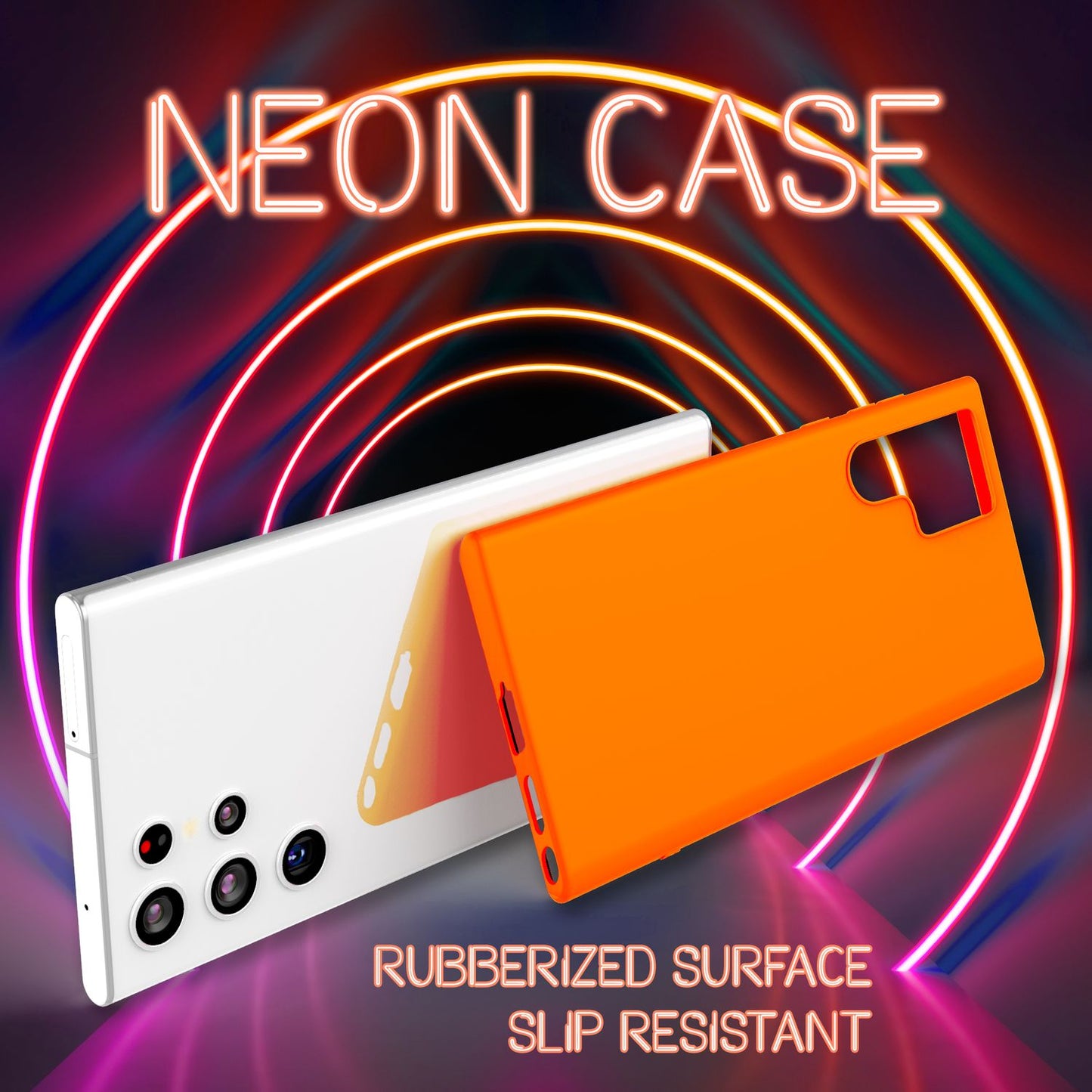 NALIA Neon Silikonhülle für Samsung Galaxy S22 Ultra – Soft-Touch & Signal-Neon – NEONSHOCK (Matte Schutzhülle) – Marke aus Berlin