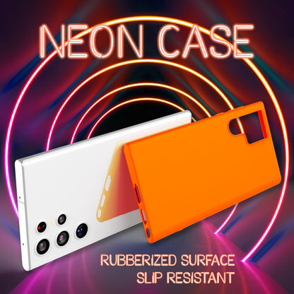 NALIA Neon Silikonhülle für Samsung Galaxy S22 Ultra – Soft-Touch & Signal-Neon – NEONSHOCK (Matte Schutzhülle) – Marke aus Berlin