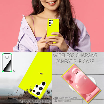 NALIA Neon Silikonhülle für Samsung Galaxy S22 Ultra – Soft-Touch & Signal-Neon – NEONSHOCK (Matte Schutzhülle) – Marke aus Berlin