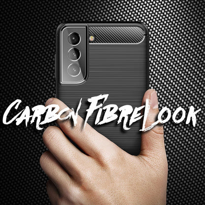 NALIA Silikonhülle für Samsung Galaxy S22 – Rutschfest & Matt – VORTEX (Gebürstete Optik & Carbon Design) – Marke aus Berlin