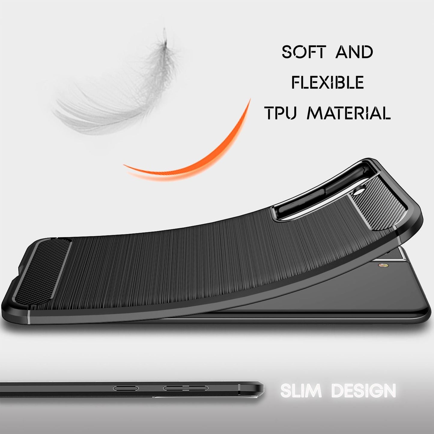 NALIA Silikonhülle für Samsung Galaxy S22 Plus – Rutschfest & Matt – VORTEX (Gebürstete Optik & Carbon Design) – Marke aus Berlin