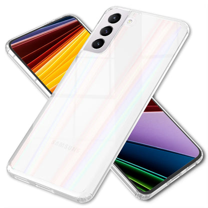 NALIA Transparente Glashülle für Samsung Galaxy S22 Plus – Holografischer Prisma-Effekt (Regenbogen Schimmer) – 9H Hartglas & Anti-Gelb – AURORA – Marke aus Berlin