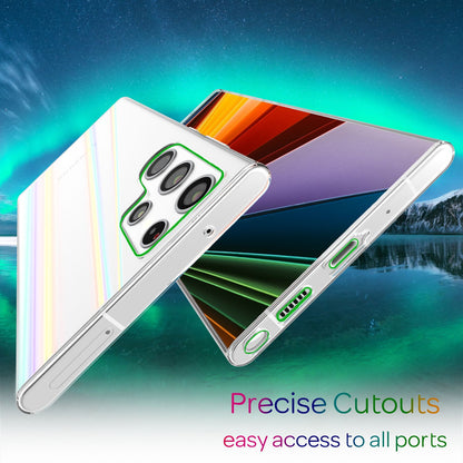 NALIA Transparente Glashülle für Samsung Galaxy S22 Ultra – Holografischer Prisma-Effekt (Regenbogen Schimmer) – 9H Hartglas & Anti-Gelb – AURORA – Marke aus Berlin