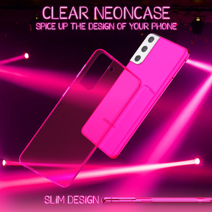 NALIA Neon Silikonhülle für Samsung Galaxy S22 – Knallige Signal-Farbe & Linsenschutz – VIBE (Transparentes Case) – Marke aus Berlin