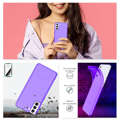 NALIA Neon Silikonhülle für Samsung Galaxy S22 – Knallige Signal-Farbe & Linsenschutz – VIBE (Transparentes Case) – Marke aus Berlin