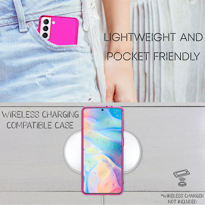 NALIA Neon Silikonhülle für Samsung Galaxy S22 – Knallige Signal-Farbe & Linsenschutz – VIBE (Transparentes Case) – Marke aus Berlin