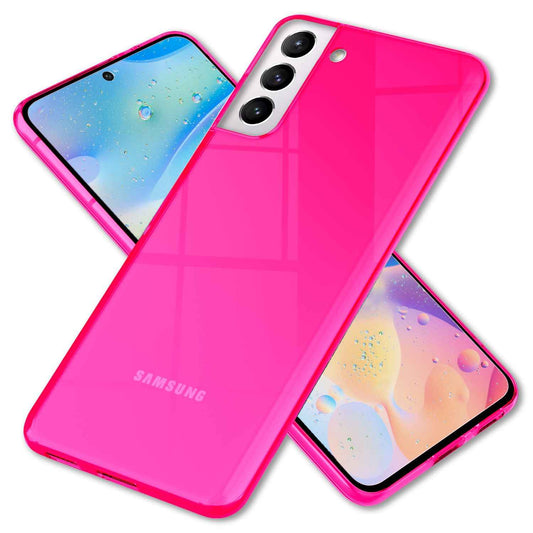 NALIA Neon Silikonhülle für Samsung Galaxy S22 Plus – Knallige Signal-Farbe & Linsenschutz – VIBE (Transparentes Case) – Marke aus Berlin