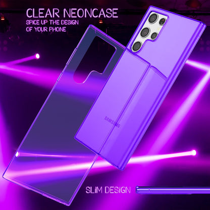 NALIA Neon Silikonhülle für Samsung Galaxy S22 Ultra – Knallige Signal-Farbe & Linsenschutz – VIBE (Transparentes Case) – Marke aus Berlin