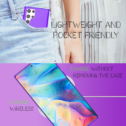 NALIA Neon Silikonhülle für Samsung Galaxy S22 Ultra – Knallige Signal-Farbe & Linsenschutz – VIBE (Transparentes Case) – Marke aus Berlin