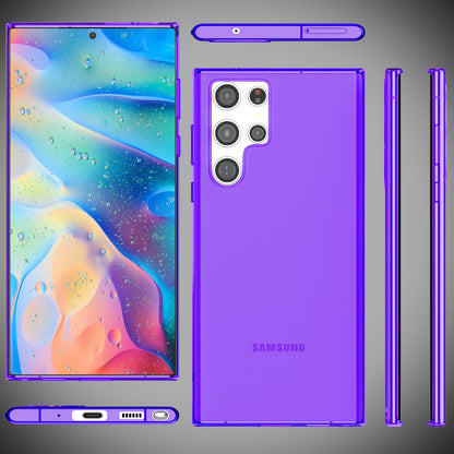 NALIA Neon Silikonhülle für Samsung Galaxy S22 Ultra – Knallige Signal-Farbe & Linsenschutz – VIBE (Transparentes Case) – Marke aus Berlin