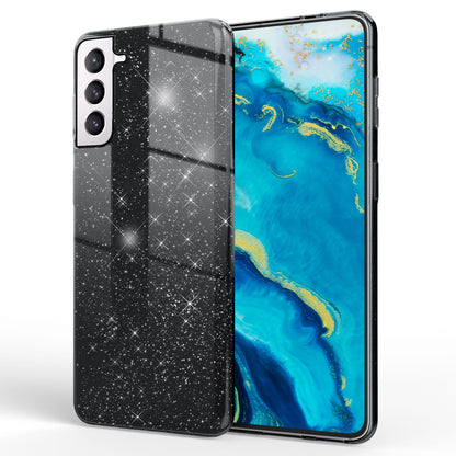 NALIA Glitzerhülle für Samsung Galaxy S22 – Funkelnder Glitzer-Look & Grip – SHINEPOP (Silikon Case) – Marke aus Berlin