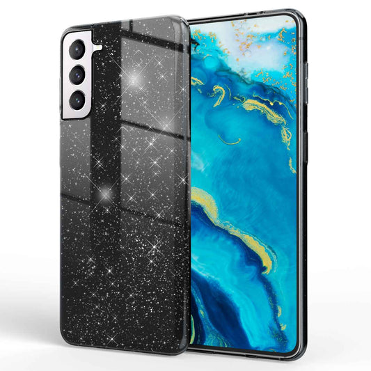 NALIA Glitzerhülle für Samsung Galaxy S22 – Funkelnder Glitzer-Look & Grip – SHINEPOP (Silikon Case) – Marke aus Berlin