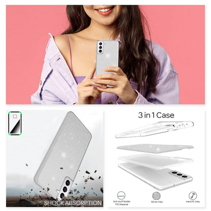 NALIA Glitzerhülle für Samsung Galaxy S22 – Funkelnder Glitzer-Look & Grip – SHINEPOP (Silikon Case) – Marke aus Berlin