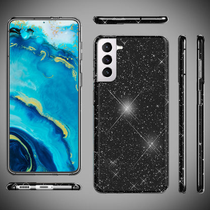 NALIA Glitzerhülle für Samsung Galaxy S22 – Funkelnder Glitzer-Look & Grip – SHINEPOP (Silikon Case) – Marke aus Berlin