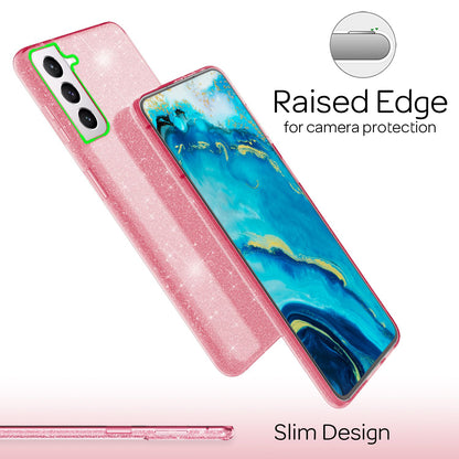 NALIA Glitzerhülle für Samsung Galaxy S22 Plus – Funkelnder Glitzer-Look & Grip – SHINEPOP (Silikon Case) – Marke aus Berlin