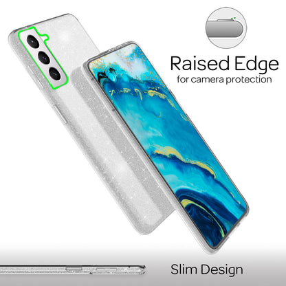 NALIA Glitzerhülle für Samsung Galaxy S22 Plus – Funkelnder Glitzer-Look & Grip – SHINEPOP (Silikon Case) – Marke aus Berlin