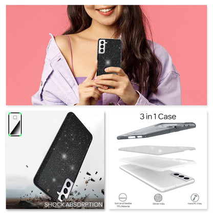 NALIA Glitzerhülle für Samsung Galaxy S22 Plus – Funkelnder Glitzer-Look & Grip – SHINEPOP (Silikon Case) – Marke aus Berlin