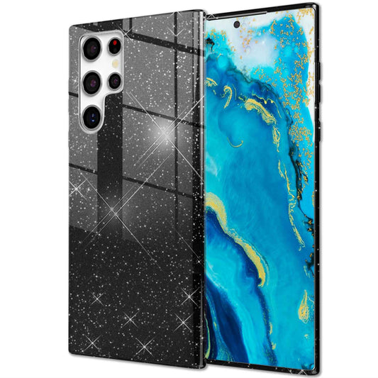 NALIA Glitzerhülle für Samsung Galaxy S22 Ultra – Funkelnder Glitzer-Look & Grip – SHINEPOP (Silikon Case) – Marke aus Berlin