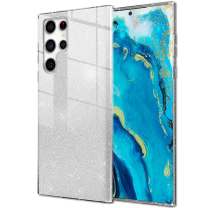 NALIA Glitzerhülle für Samsung Galaxy S22 Ultra – Funkelnder Glitzer-Look & Grip – SHINEPOP (Silikon Case) – Marke aus Berlin