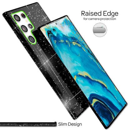 NALIA Glitzerhülle für Samsung Galaxy S22 Ultra – Funkelnder Glitzer-Look & Grip – SHINEPOP (Silikon Case) – Marke aus Berlin