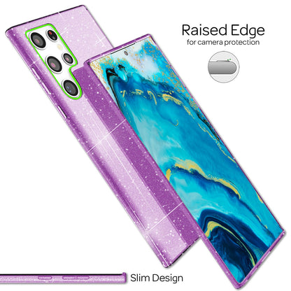 NALIA Glitzerhülle für Samsung Galaxy S22 Ultra – Funkelnder Glitzer-Look & Grip – SHINEPOP (Silikon Case) – Marke aus Berlin