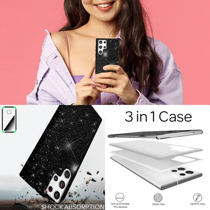 NALIA Glitzerhülle für Samsung Galaxy S22 Ultra – Funkelnder Glitzer-Look & Grip – SHINEPOP (Silikon Case) – Marke aus Berlin