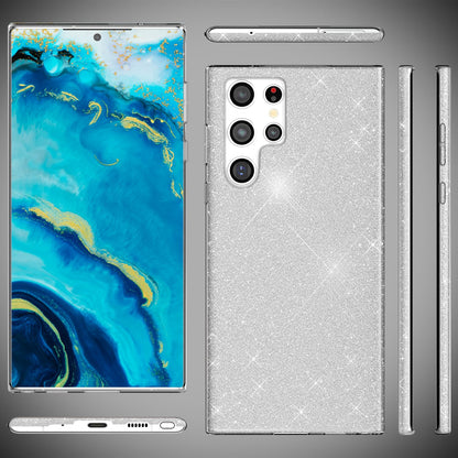 NALIA Glitzerhülle für Samsung Galaxy S22 Ultra – Funkelnder Glitzer-Look & Grip – SHINEPOP (Silikon Case) – Marke aus Berlin
