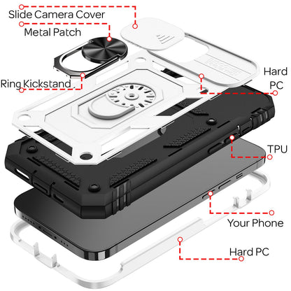NALIA Military-Style Ringhülle kompatibel mit iPhone 13 Mini Hülle, Extrem Schützend mit Display-Rahmen & Kamera-Abdeckung, 360° Ring für Standfunktion & KFZ-Halterung, Hardcase Cover