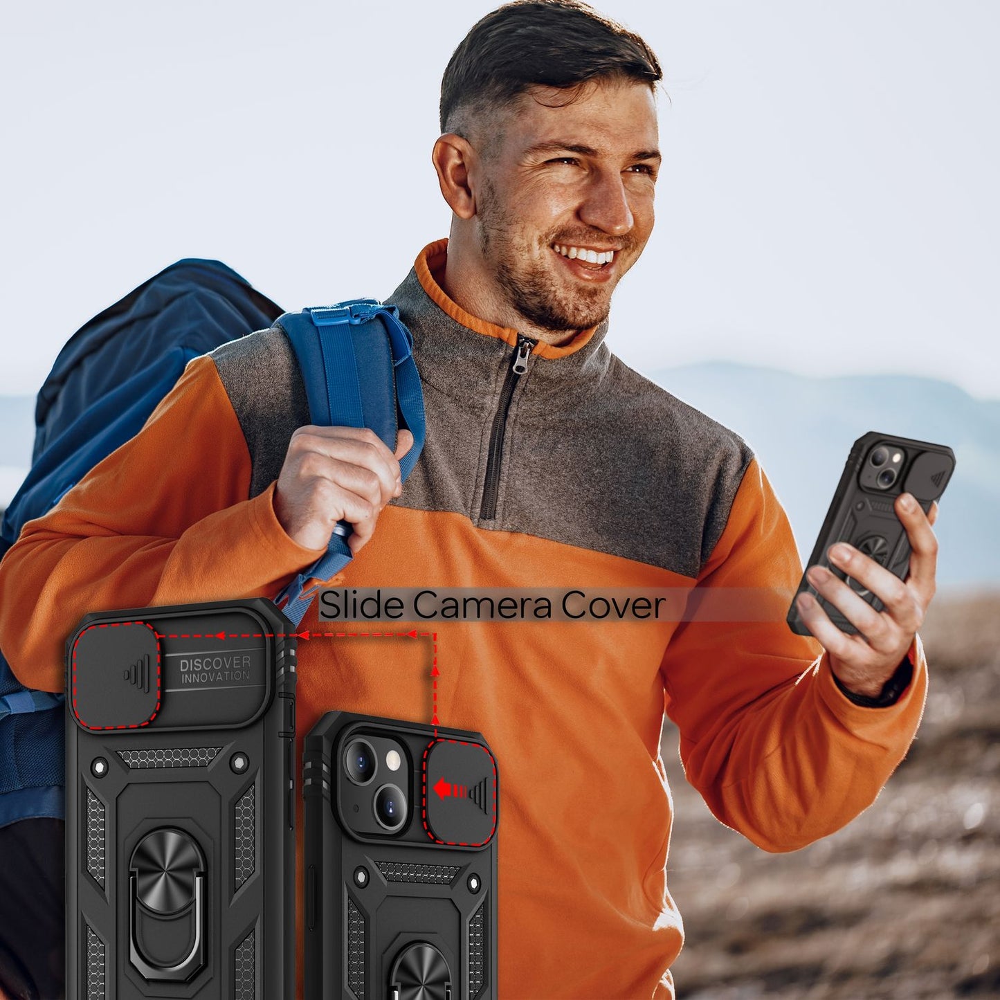 NALIA Military-Style Ringhülle kompatibel mit iPhone 13 Mini Hülle, Extrem Schützend mit Display-Rahmen & Kamera-Abdeckung, 360° Ring für Standfunktion & KFZ-Halterung, Hardcase Cover
