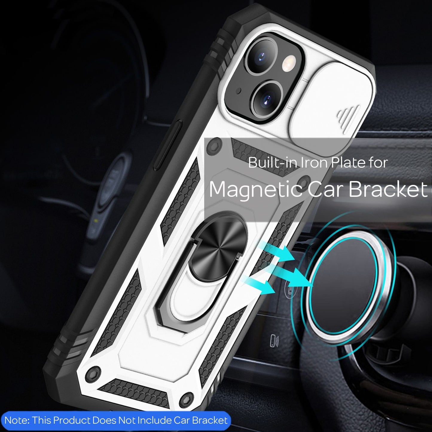 NALIA Military-Style Ringhülle kompatibel mit iPhone 13 Hülle, Extrem Schützend mit Display-Rahmen & Kamera-Abdeckung, 360° Ring für Standfunktion & KFZ-Halterung, Hardcase Stoßfest
