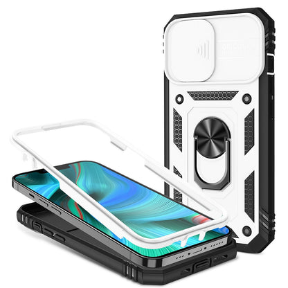 NALIA Military-Style Ringhülle kompatibel mit iPhone 13 Pro Hülle, Extrem Schützend mit Display-Rahmen & Kamera-Abdeckung, 360° Ring für Standfunktion & KFZ-Halterung, Hardcase Robust