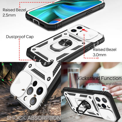 NALIA Military-Style Ringhülle kompatibel mit iPhone 13 Pro Hülle, Extrem Schützend mit Display-Rahmen & Kamera-Abdeckung, 360° Ring für Standfunktion & KFZ-Halterung, Hardcase Robust