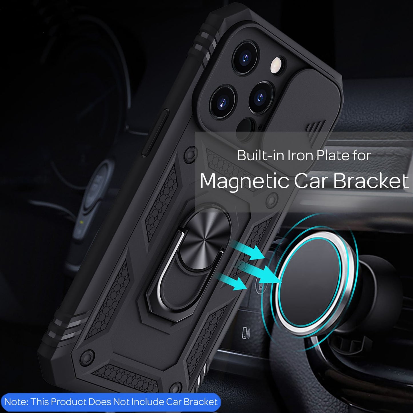 NALIA Military-Style Ringhülle kompatibel mit iPhone 13 Pro Hülle, Extrem Schützend mit Display-Rahmen & Kamera-Abdeckung, 360° Ring für Standfunktion & KFZ-Halterung, Hardcase Robust